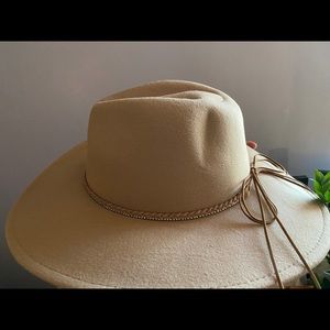 Faux suede braid trim sun hat